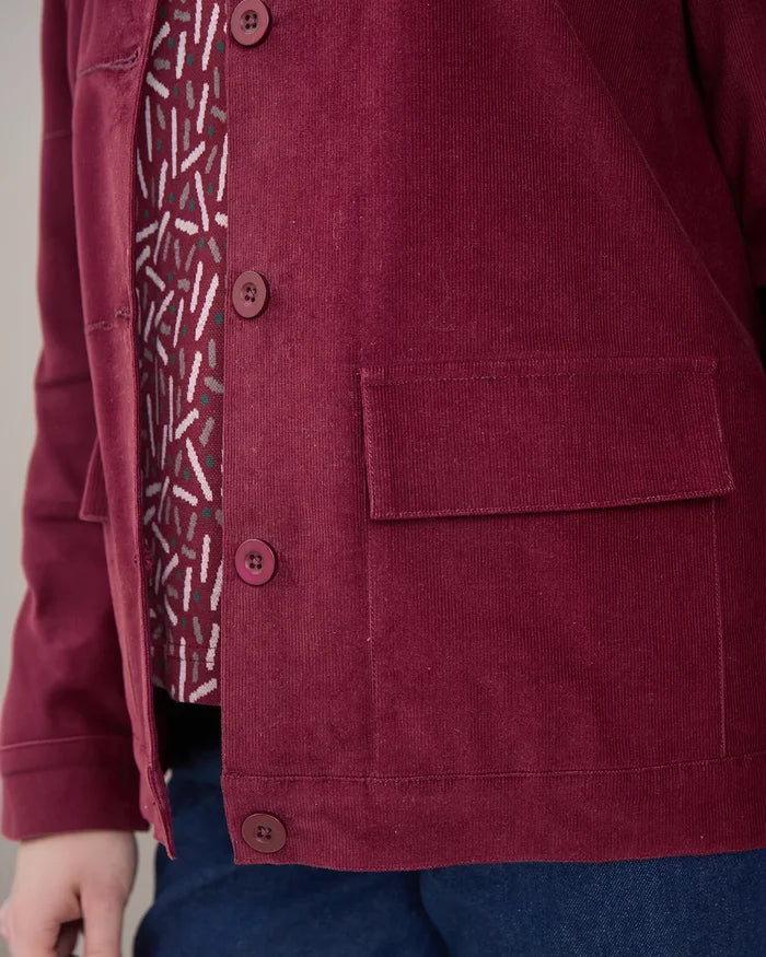 Kinsley Claret Needlecord Jacket