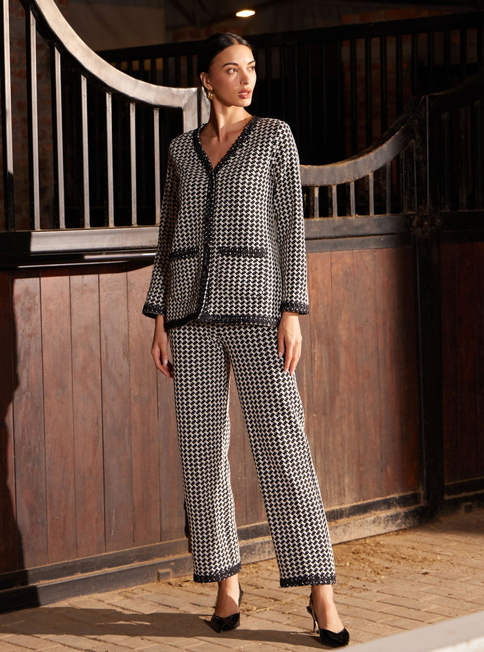 Larisa Houndstooth Black Co-ord Set