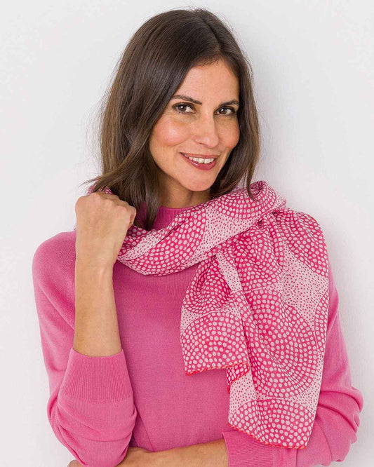 Lenora Patterned Pure Cotton Scarf - Image 1 - The Classic Boutique