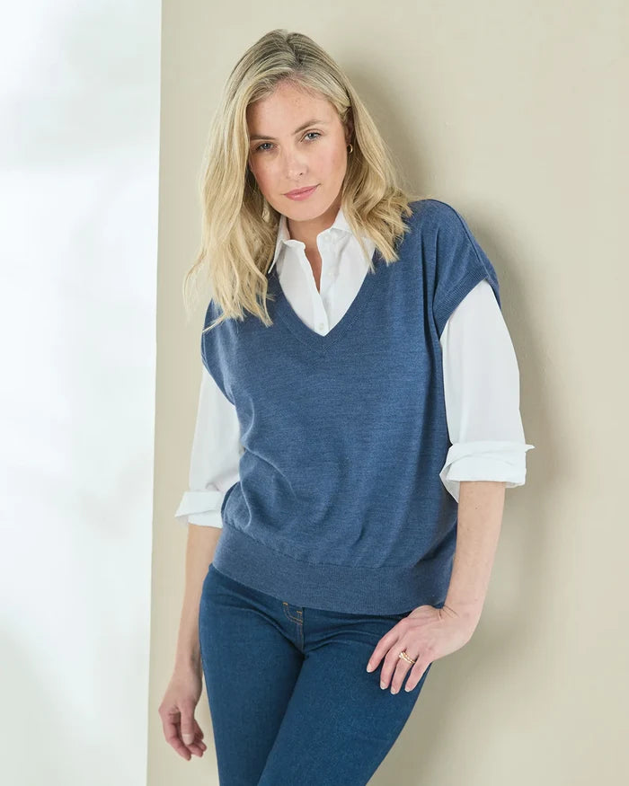 Lynette V Neck Merino Wool Slipover