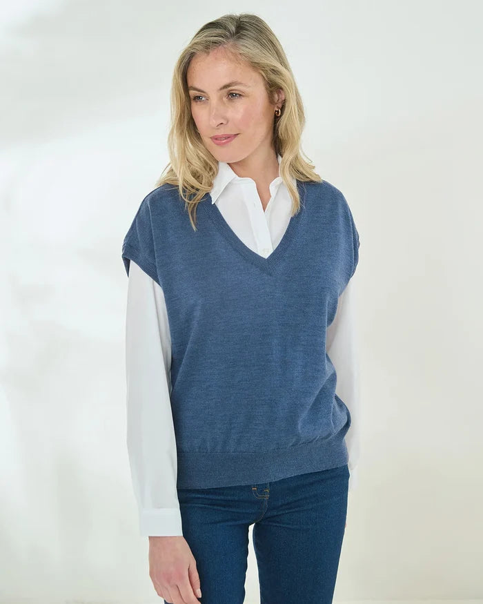 Lynette V Neck Merino Wool Slipover
