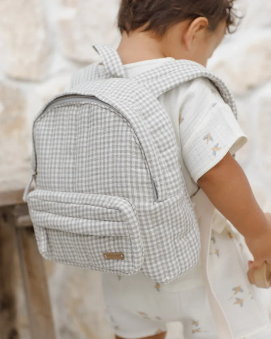 Mini Backpack || Sage Gingham