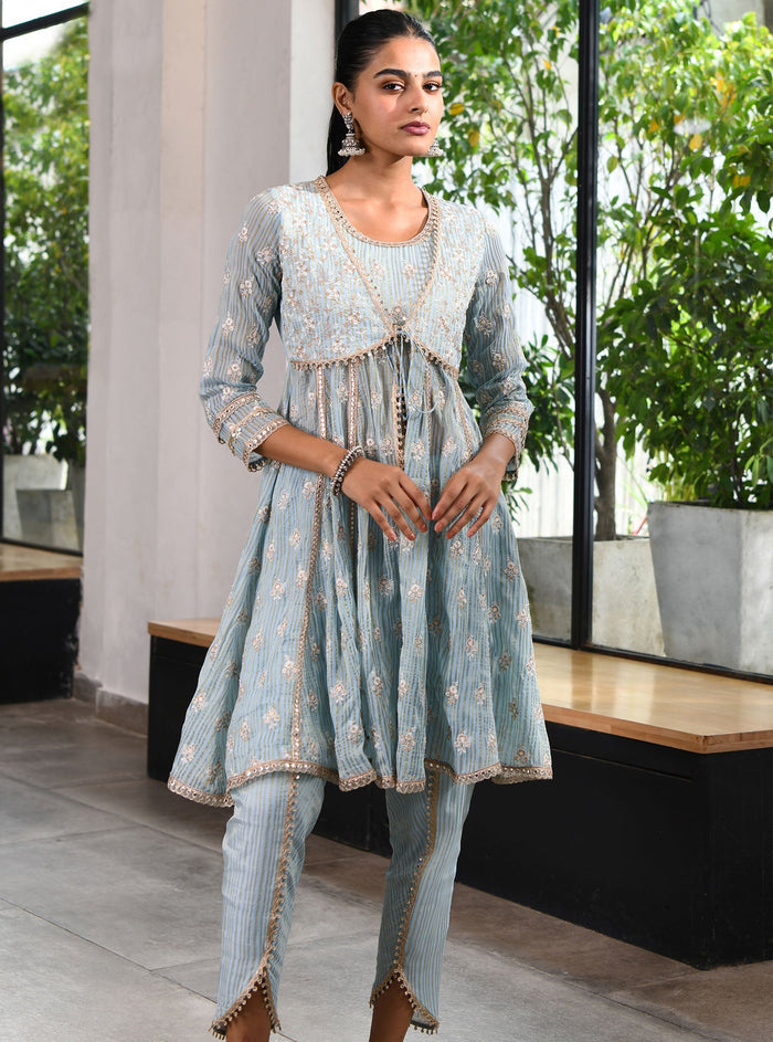 Mulmul Banarsi Finsbury Dhoti Blue Pant