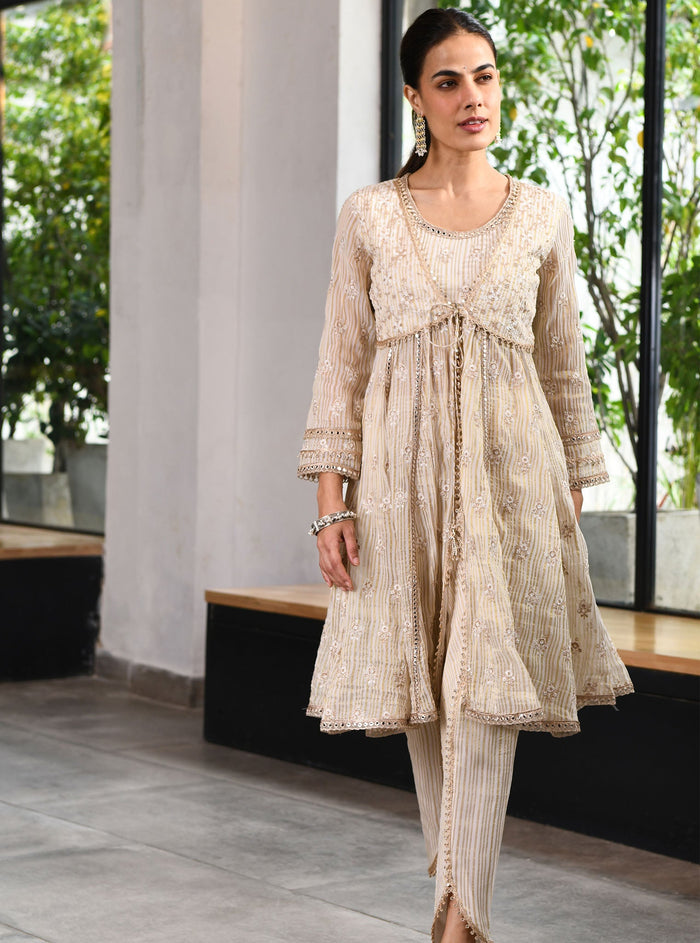 Mulmul Banarsi Finsbury Off White Dhoti Pant