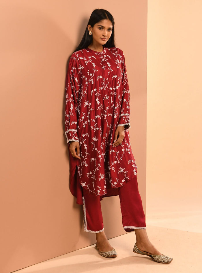 Mulmul Cupro Pheme Wine Pant