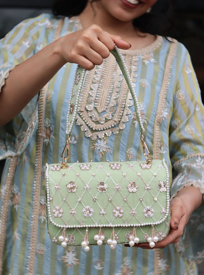 Mulmul Ella Green Flap Bag