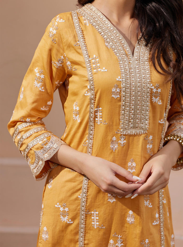 Mulmul Pima Nimisa Orange Kurta
