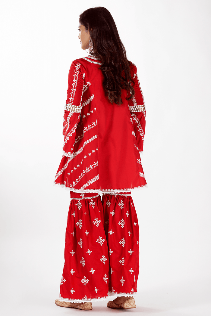 Mulmul Supima Cotton Arlo Red Garara
