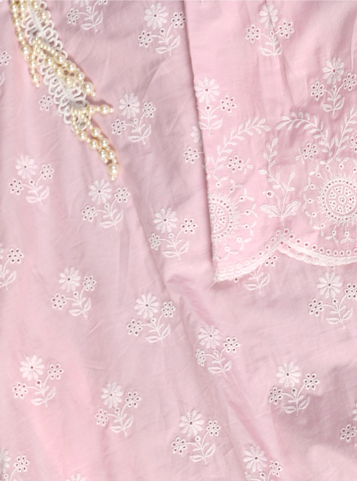 Mulmul Supima Cotton Arpora Pink kurta