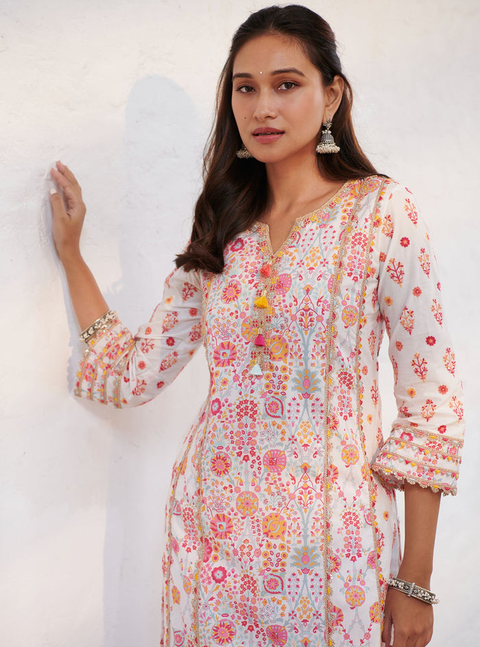 Mulmul Supima Cotton Avery White Kurta