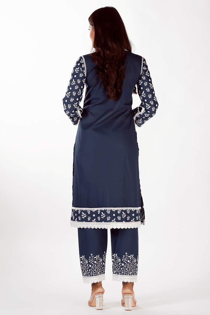 Mulmul Supima Cotton Sierra Navy Pyajama