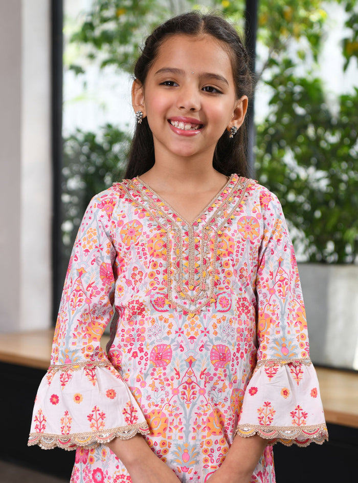 Mulmul White Supima Cotton Grace Kurta