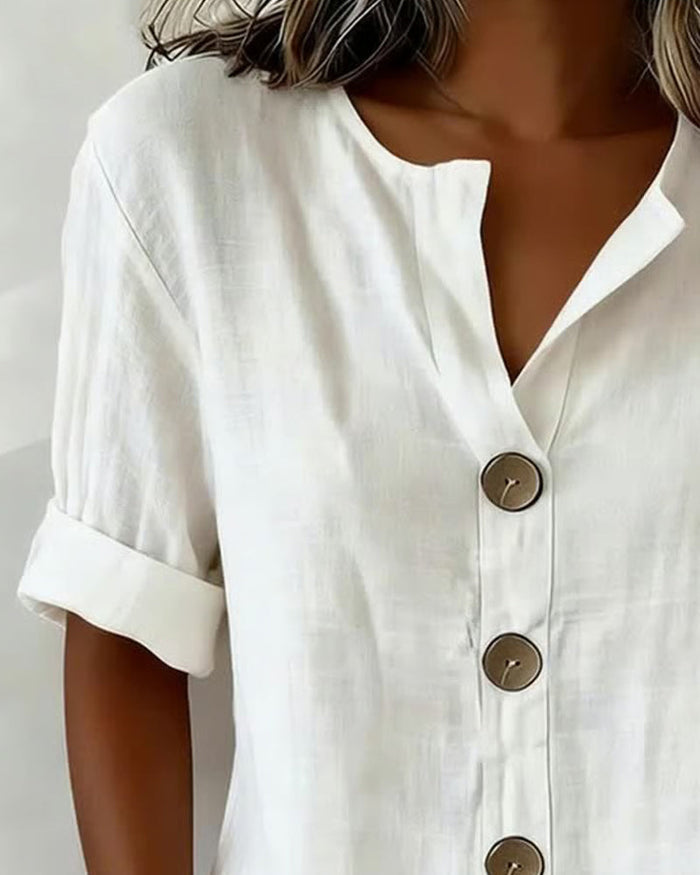 Pavixa - Blouse Femme Légère Boutonnée Coupe Fluide Pour Été