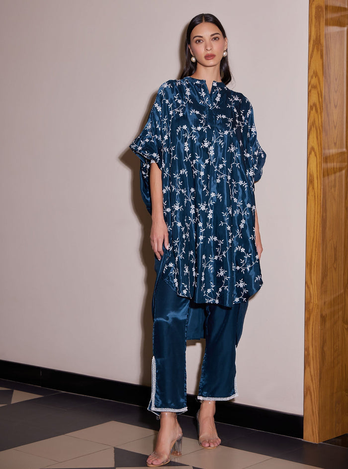 Pheme Modal Satin Navy Co-ord Set