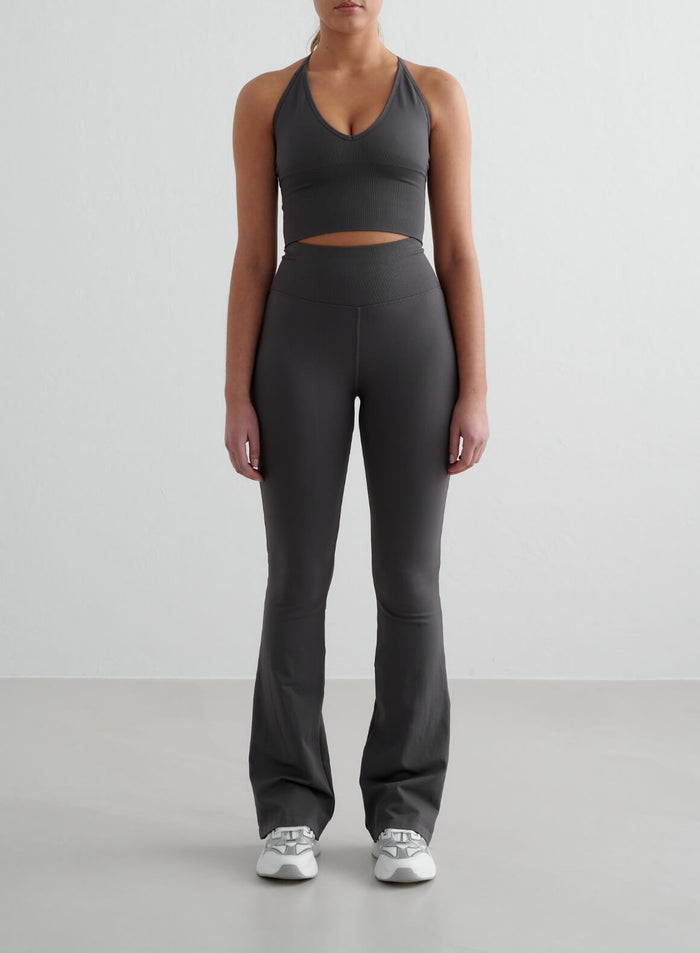 Shadow grey Shape Seamless Flare Tights by aim'n with a high-waist, flared leg and second skin feel.