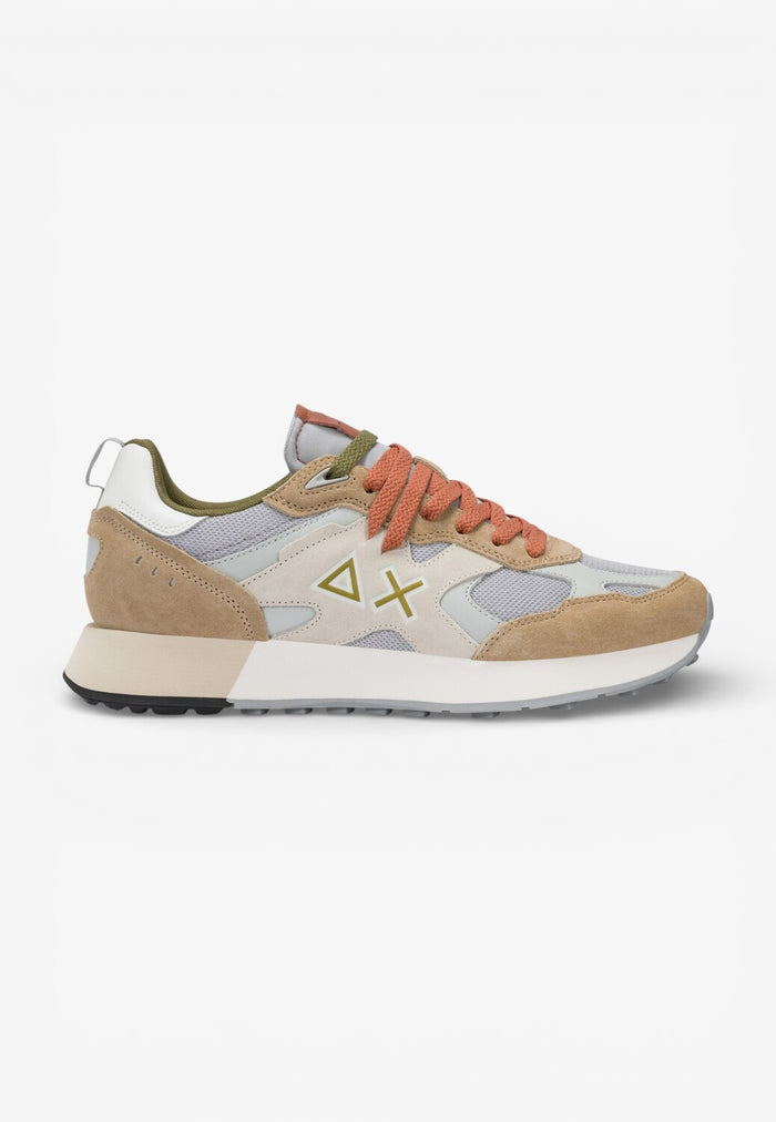 Heren veterschoenen-Beige combi kleur