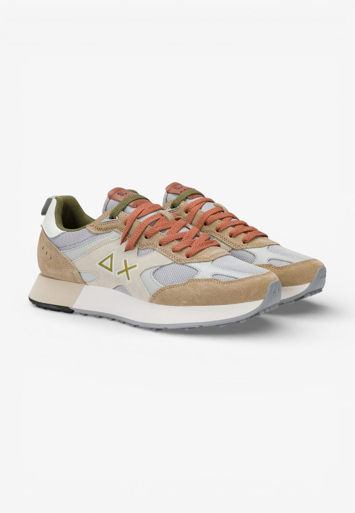 Heren veterschoenen-Beige combi kleur