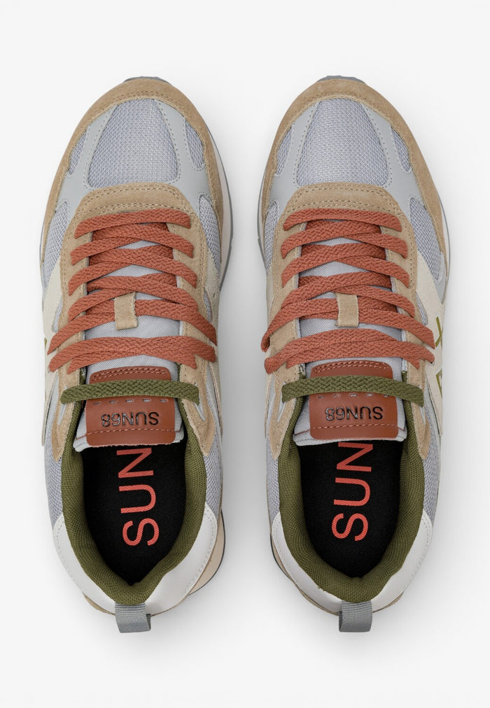 Heren veterschoenen-Beige combi kleur
