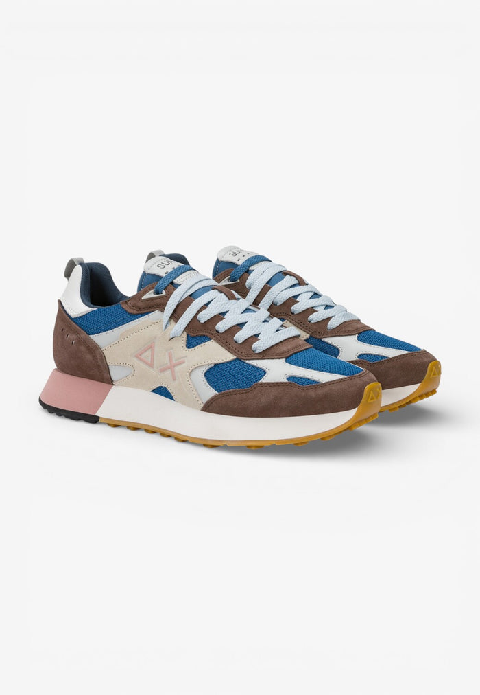 Heren veterschoenen-Bruin combi kleur