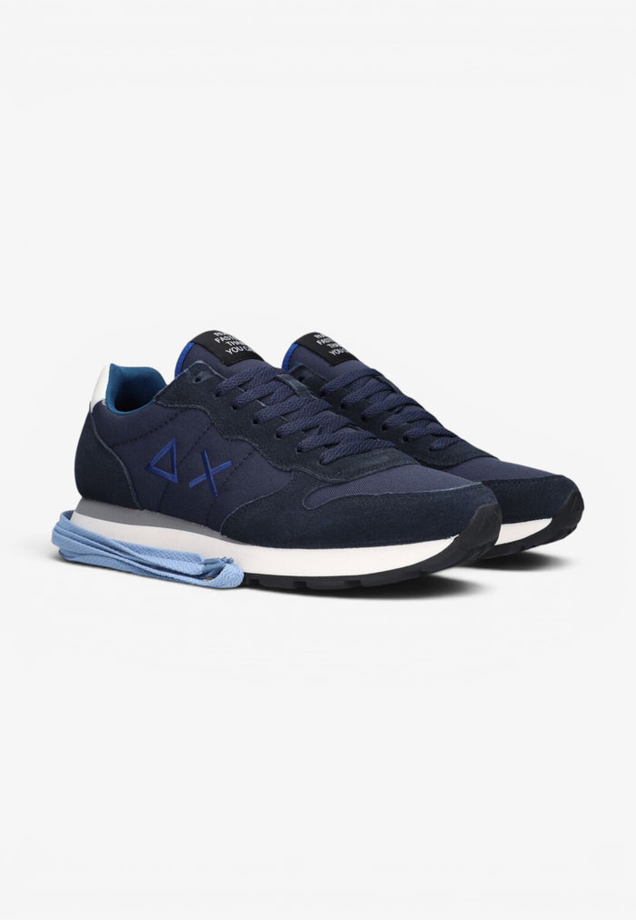 Heren veterschoenen-Blauw combi kleur