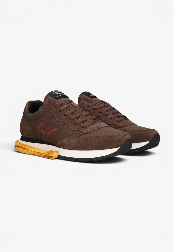 Heren veterschoenen-Bruin combi kleur