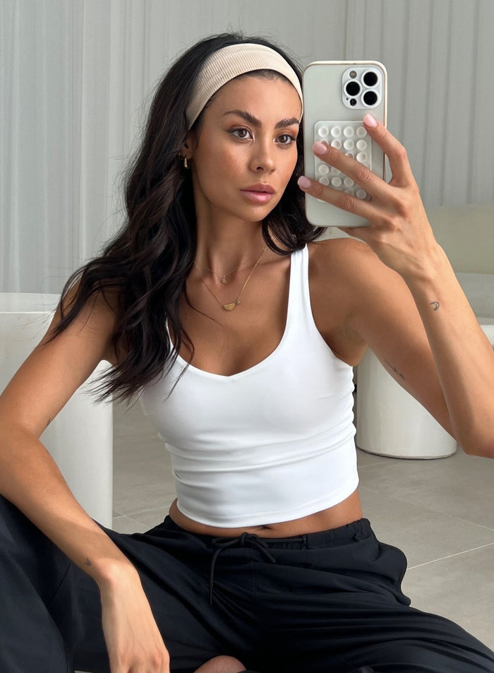 White Sculpting Strappy Bralette