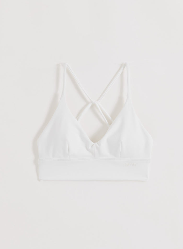 White Sense Strap Bra by aim'n featuring decorative back straps and a second skin feel.