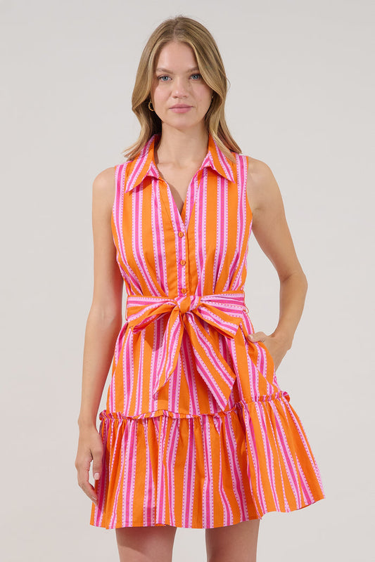Zady Sleeveless Mini Dress Candy Stripe